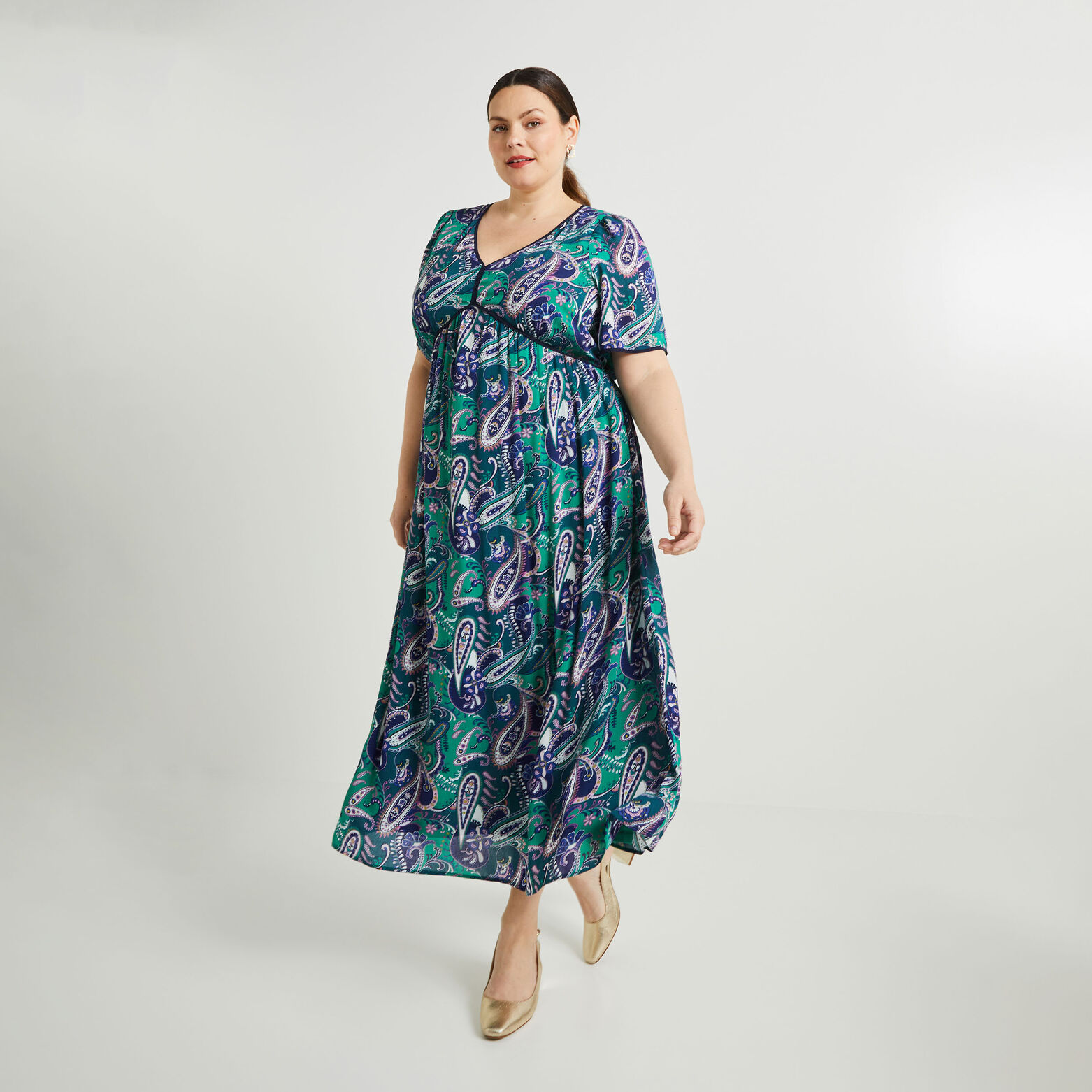 Robe longue imprimée femme