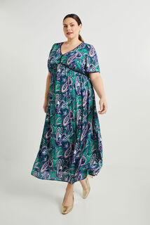 Robe longue imprimée femme