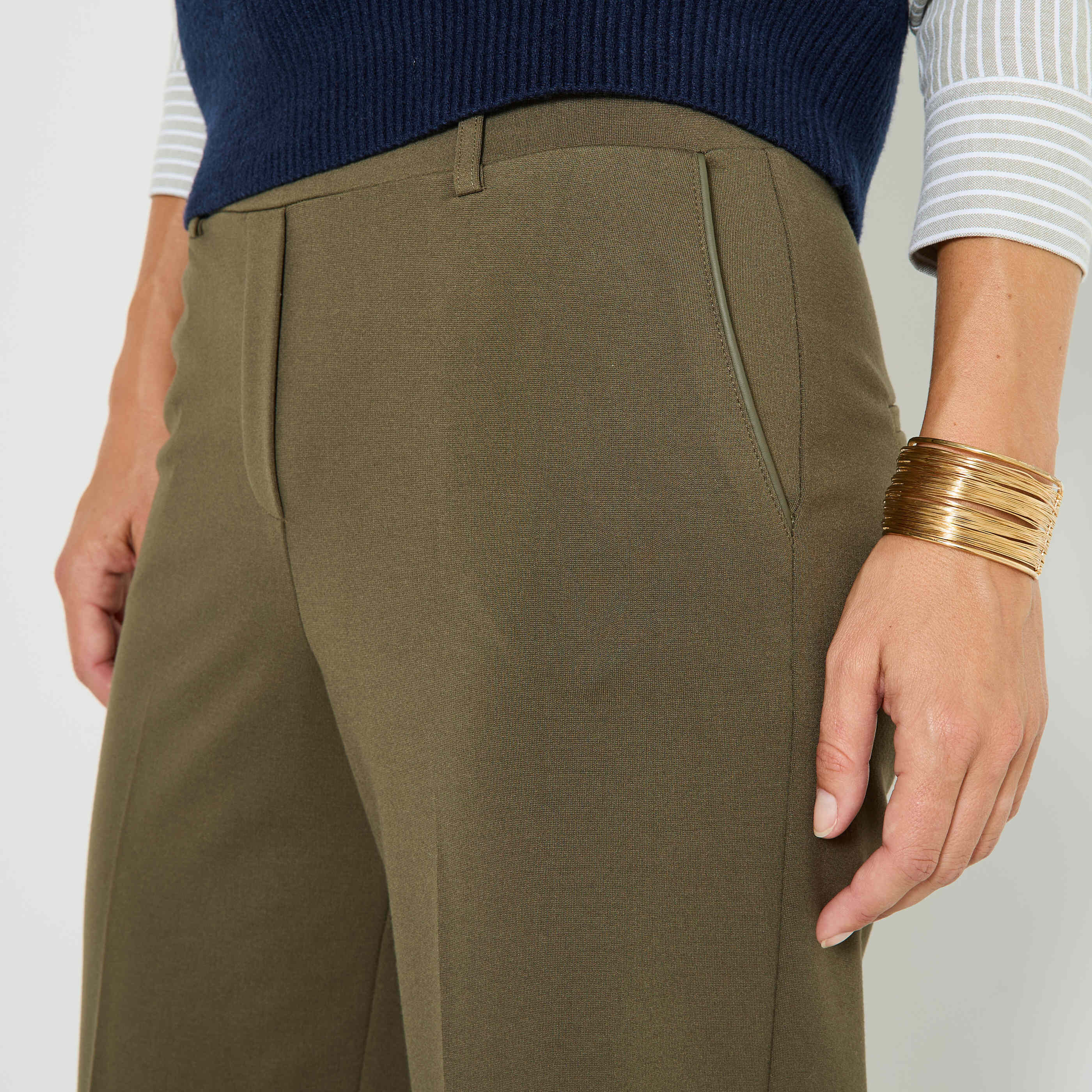 Pantalon large en maille femme