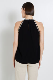 Top détails crochet femme