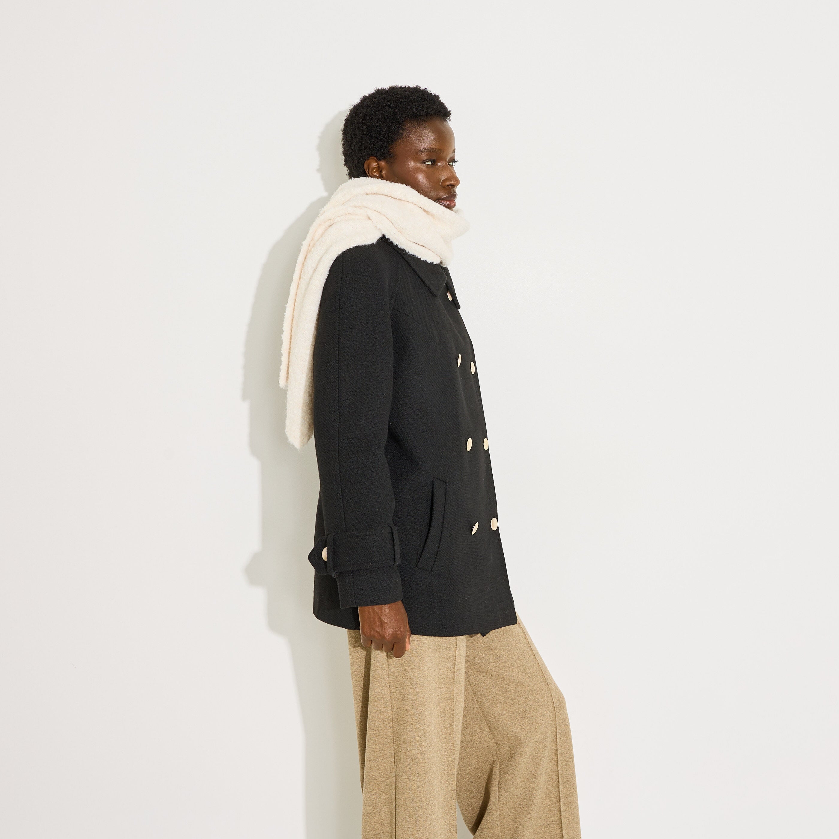 Echarpe douce en maille bouclette femme