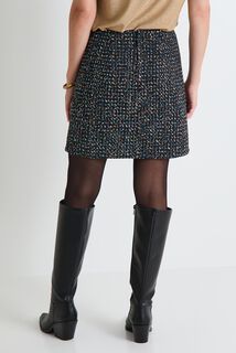 Jupe tweed sequins femme