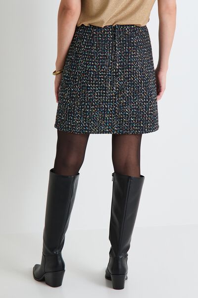 Jupe tweed sequins femme