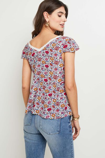 Blouse manches courtes col V
