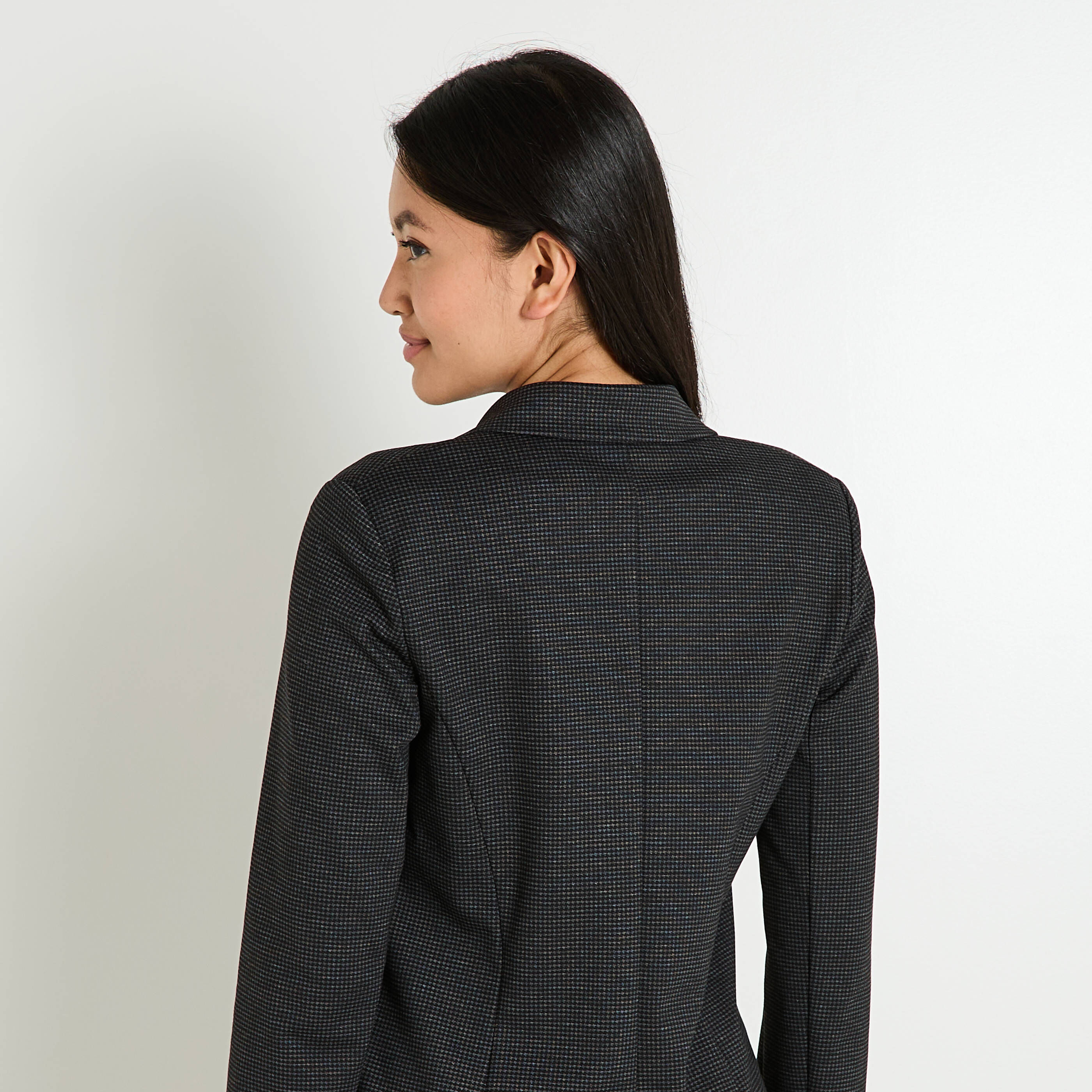 Blazer en maille capuche amovible femme