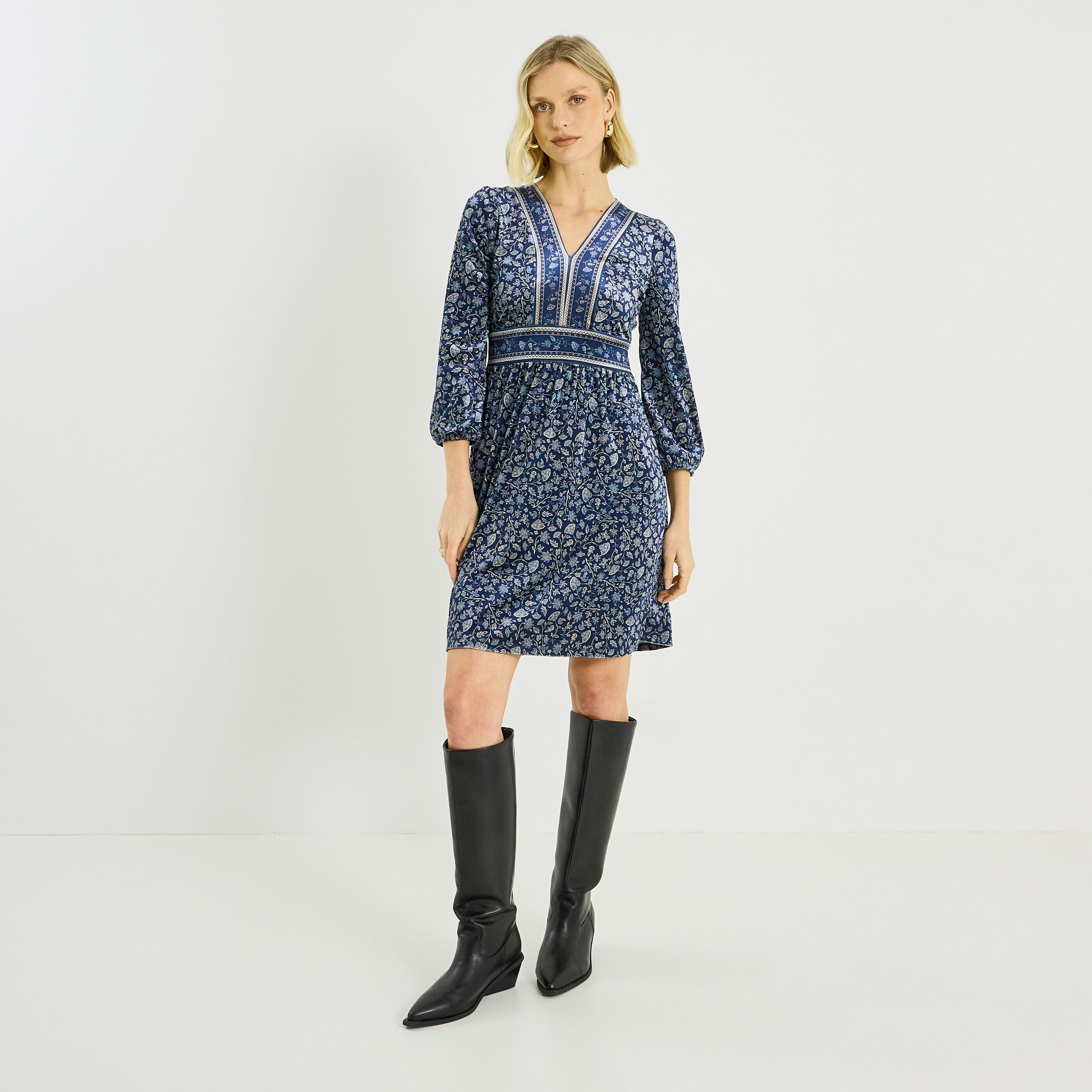 Robe imprim&eacute;e velours