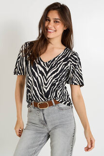T-shirt imprimé zébré femme