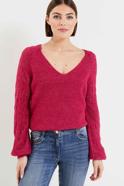 Pull maille ajourée femme