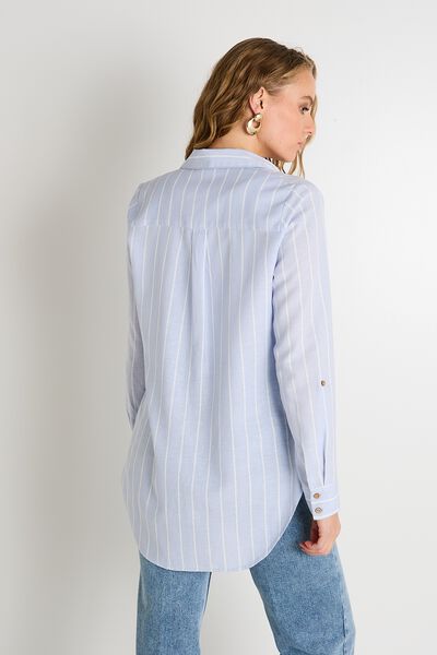 Chemise longue rayée femme