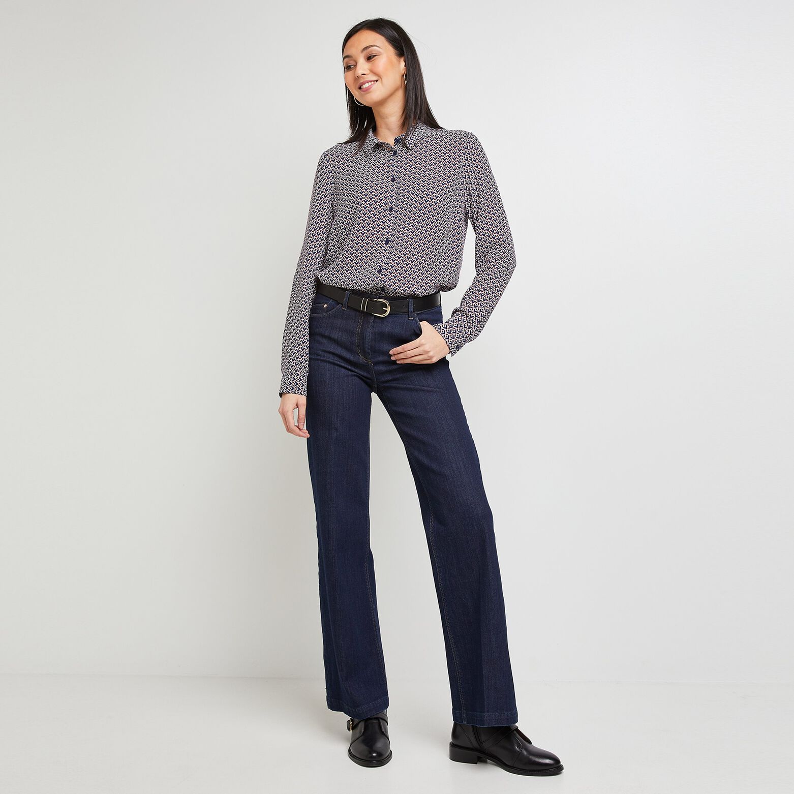 Chemise fluide imprimée femme