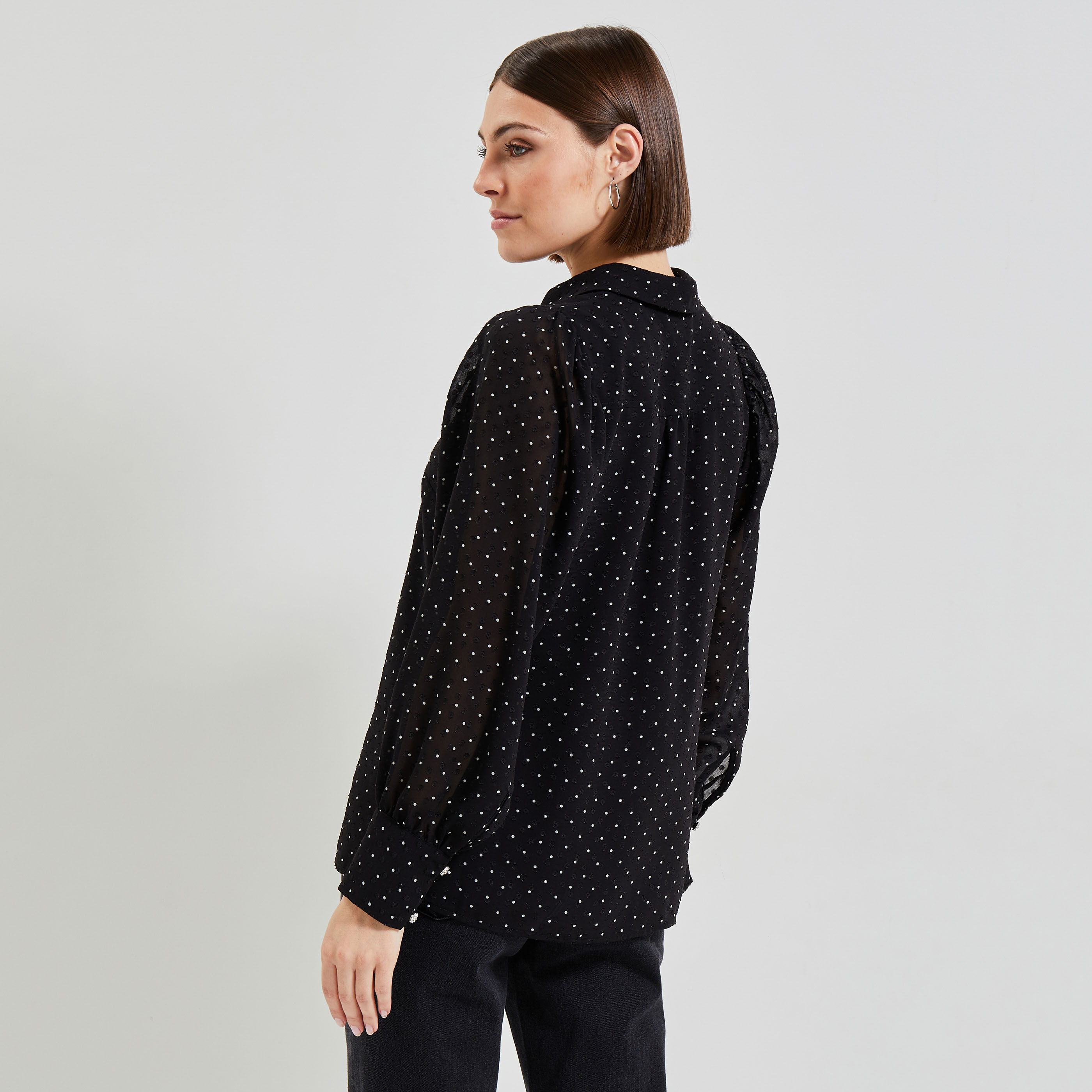 Chemise plumetis noir sales