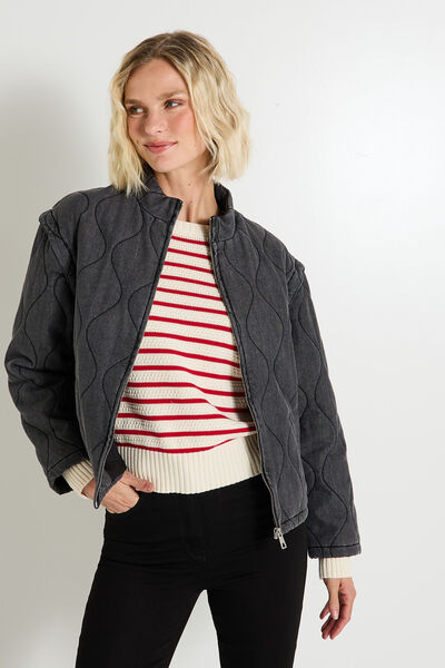 Veste matelassée manches amovibles femme