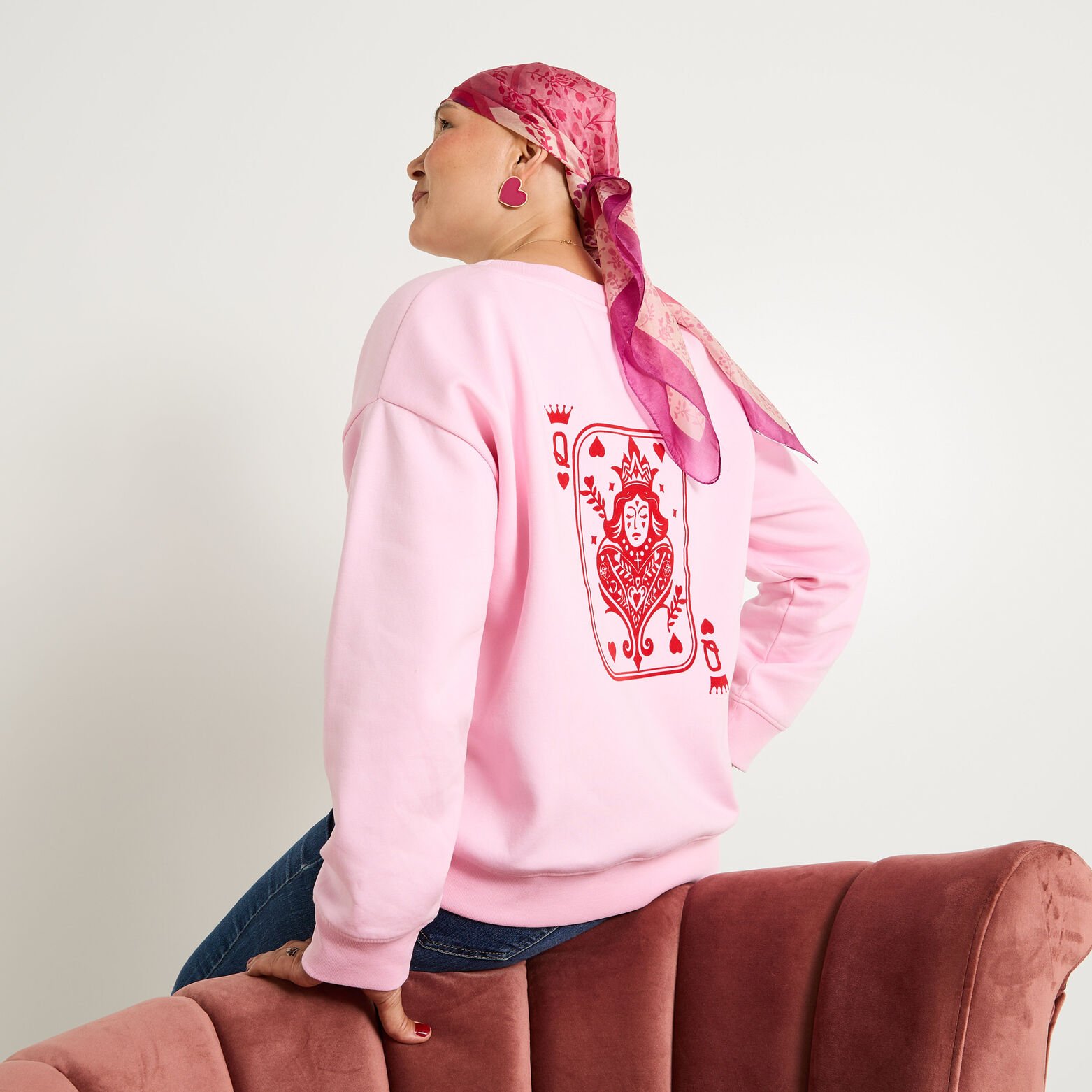 Sweat imprimé à col rond femme - Main Image