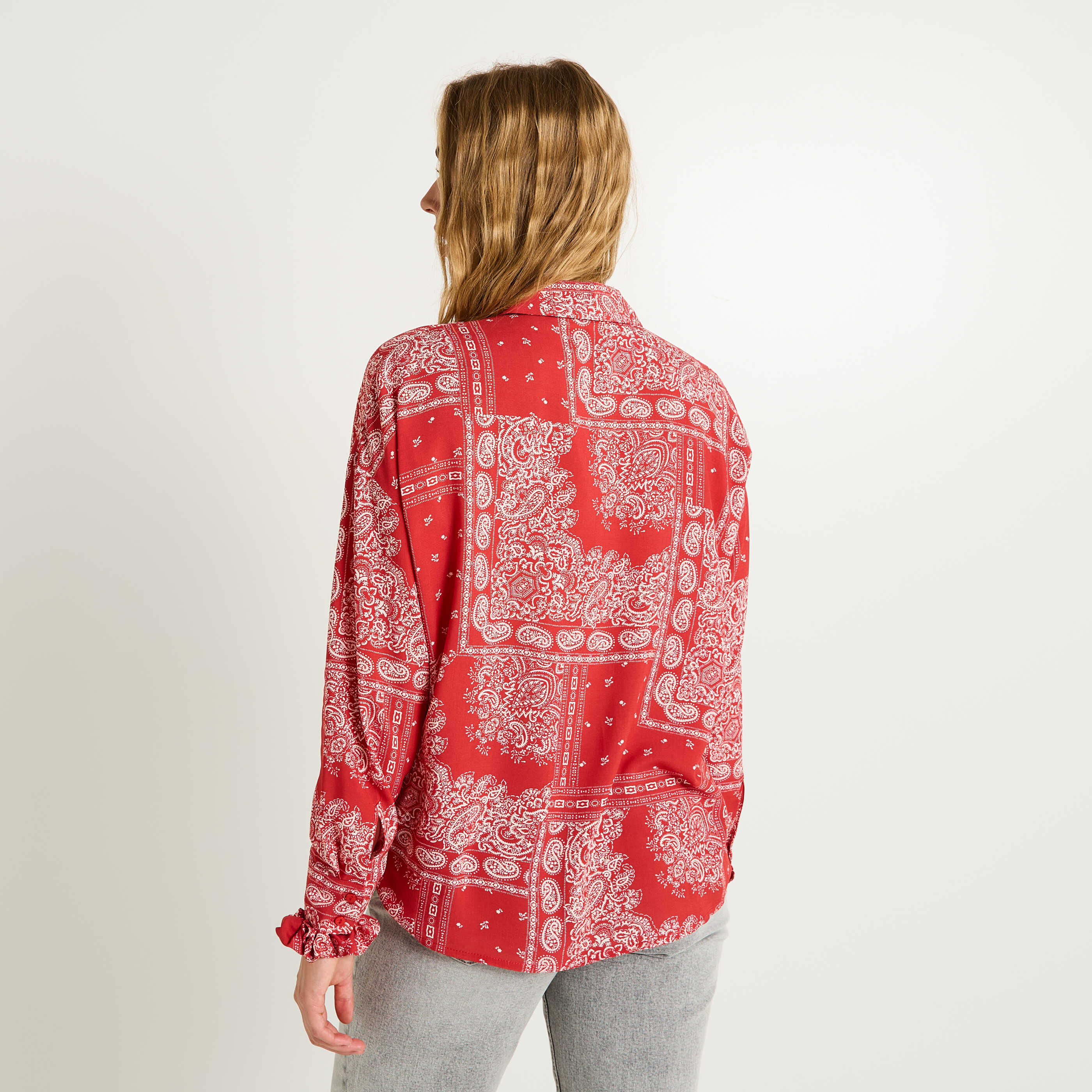 Chemise oversize avec chouchou femme