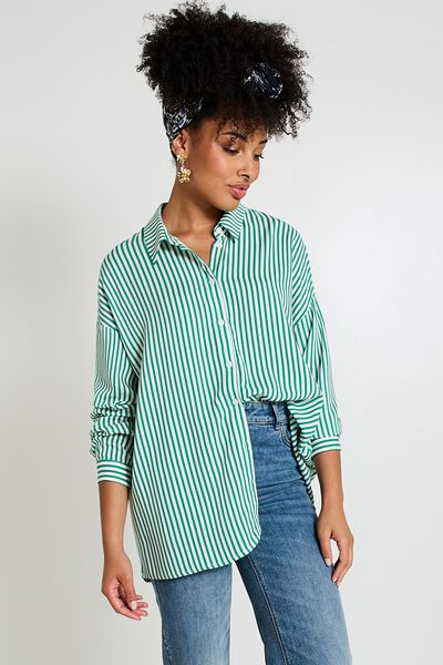 Chemise loose rayée femme