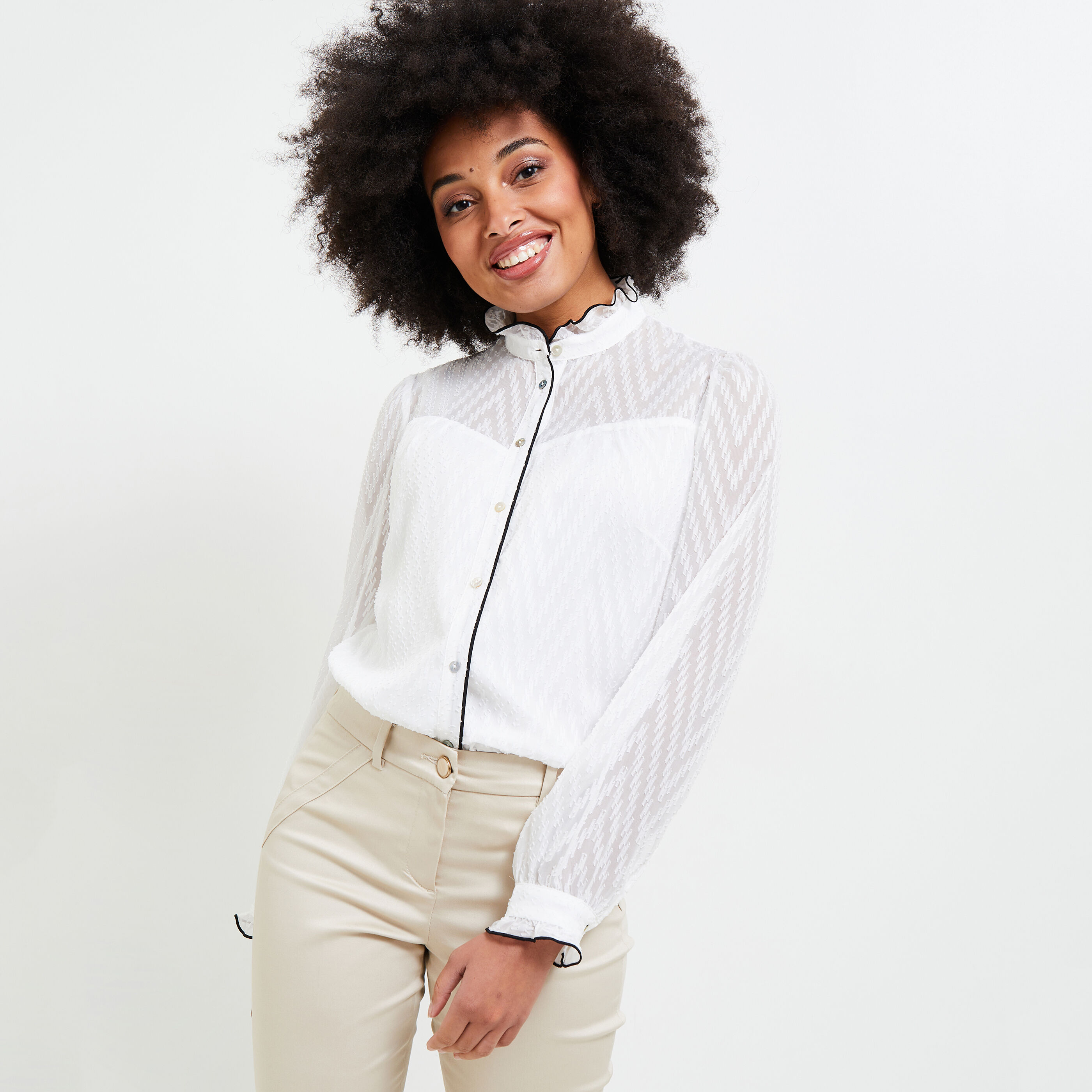 Blouse volant e femme Graindemalice