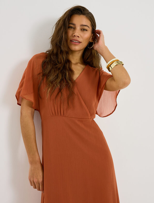 Robe longue voile cache-c&oelig;ur 