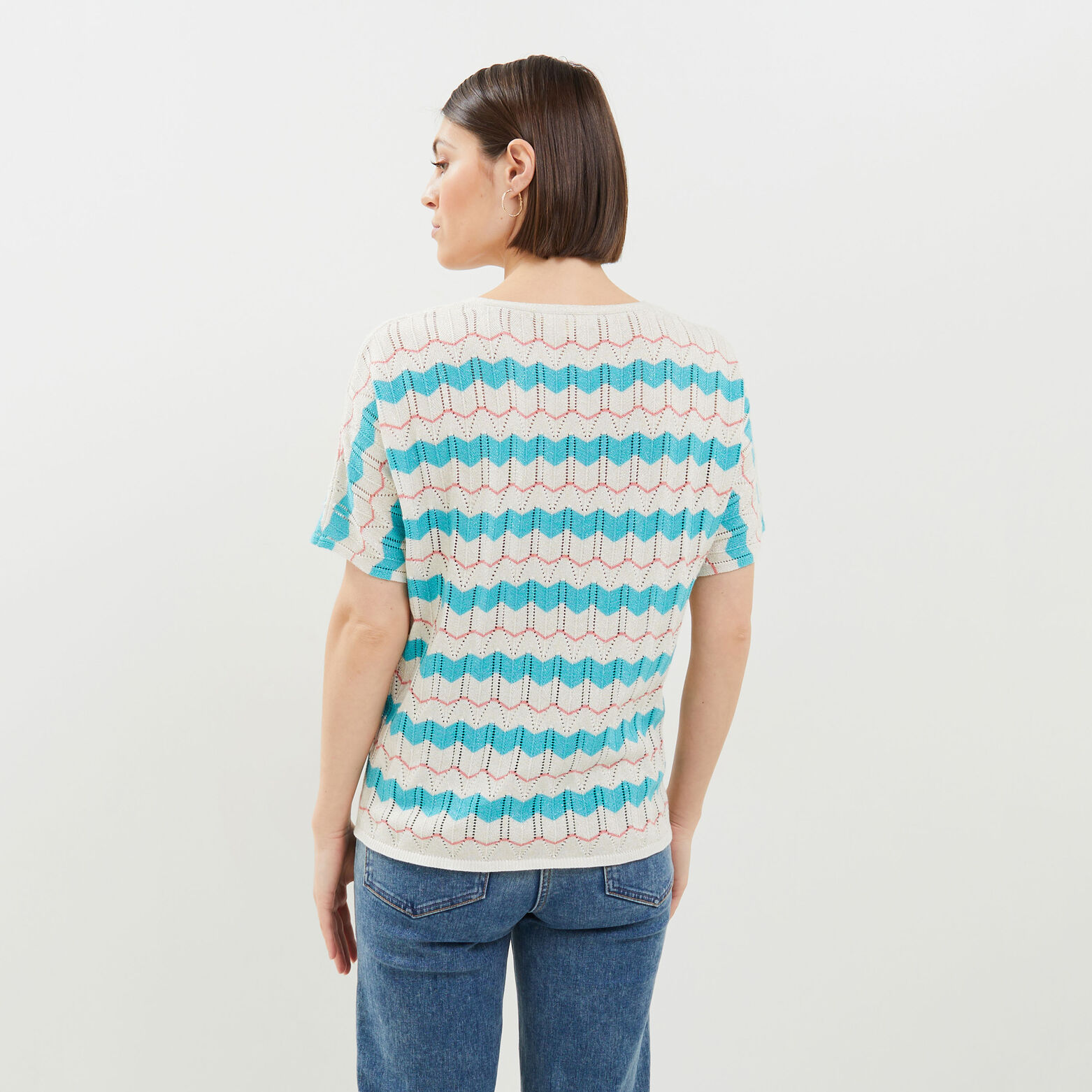Pull maille ajourée femme