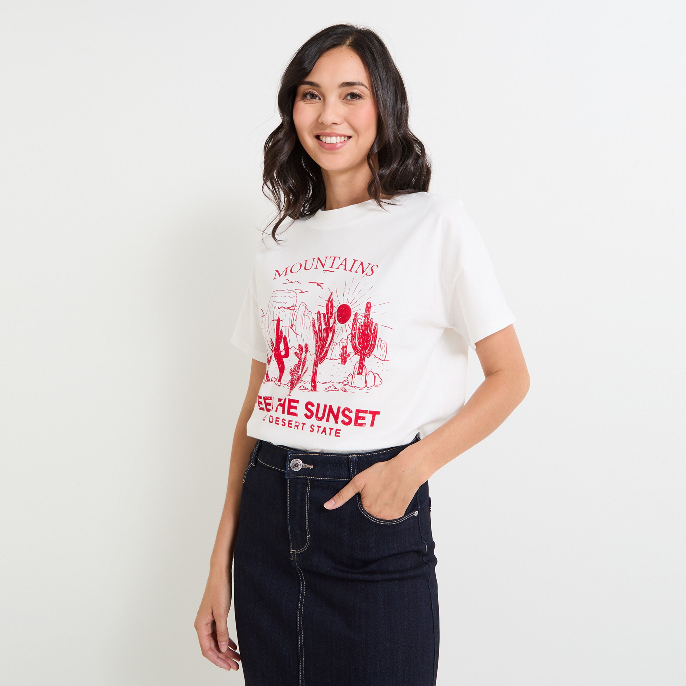 T-shirt col rond femme