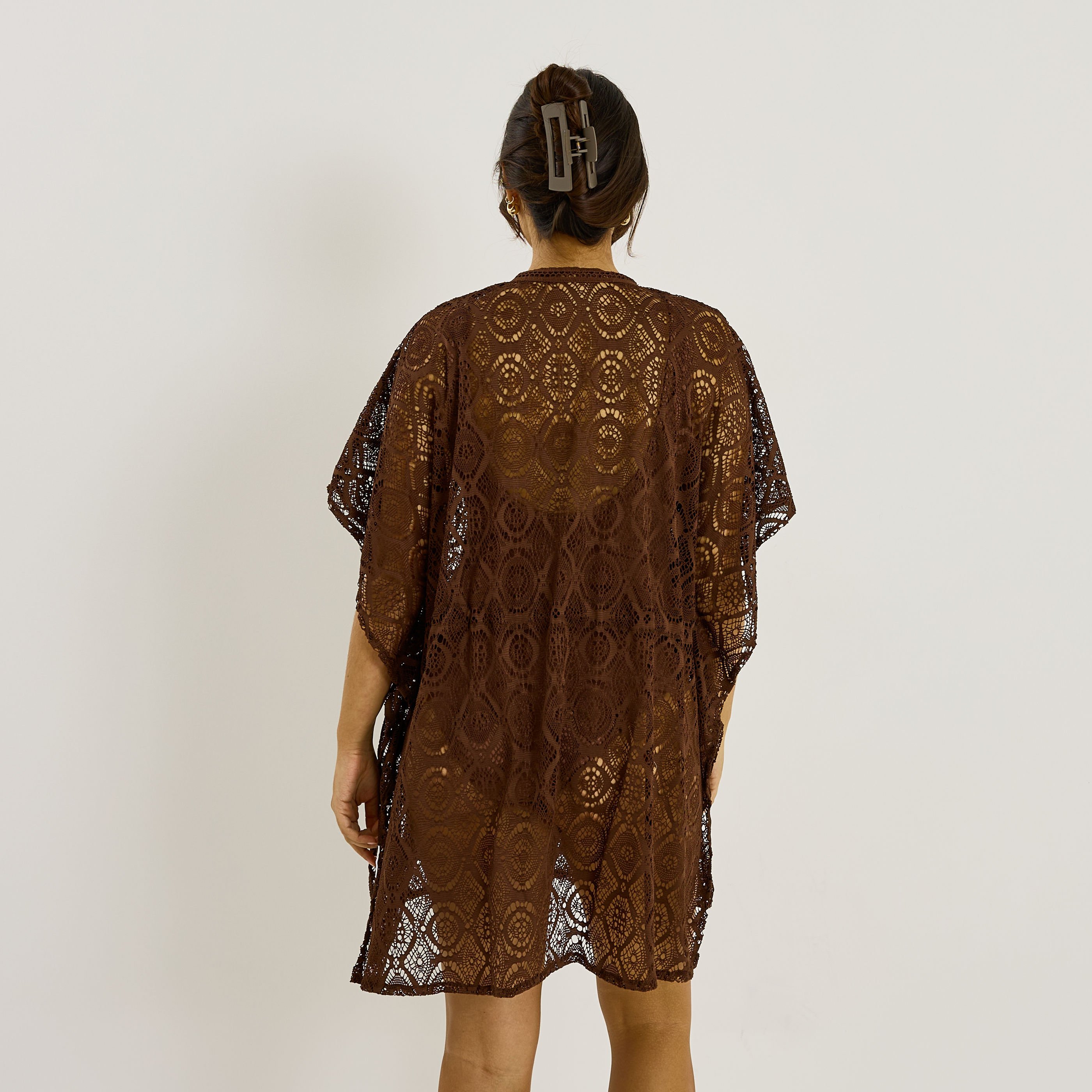 Kimono de plage en crochet femme