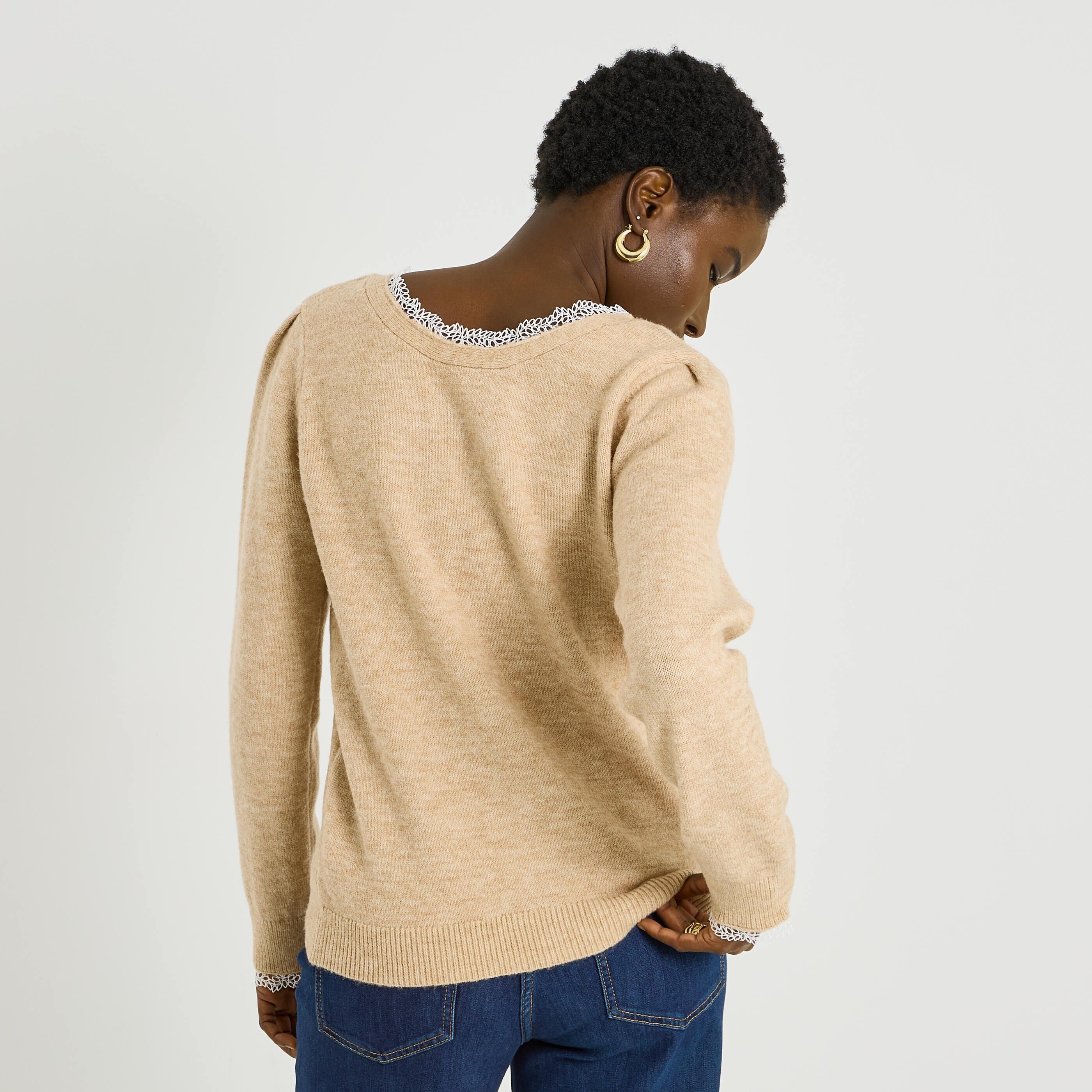 Gilet 2 en 1 d&eacute;tails ajour&eacute;s femme