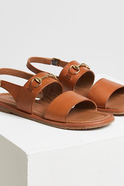 Sandales plates en cuir femme