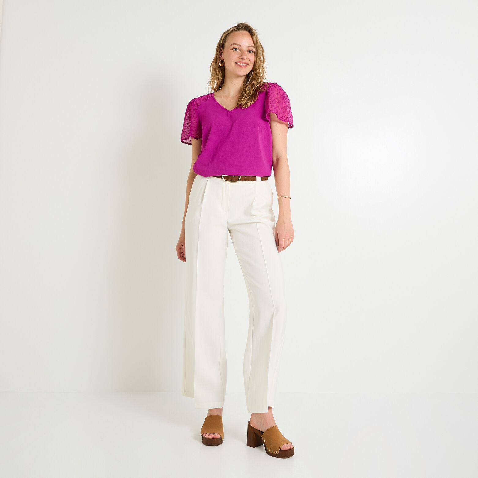 Blouse manches fantaisie femme