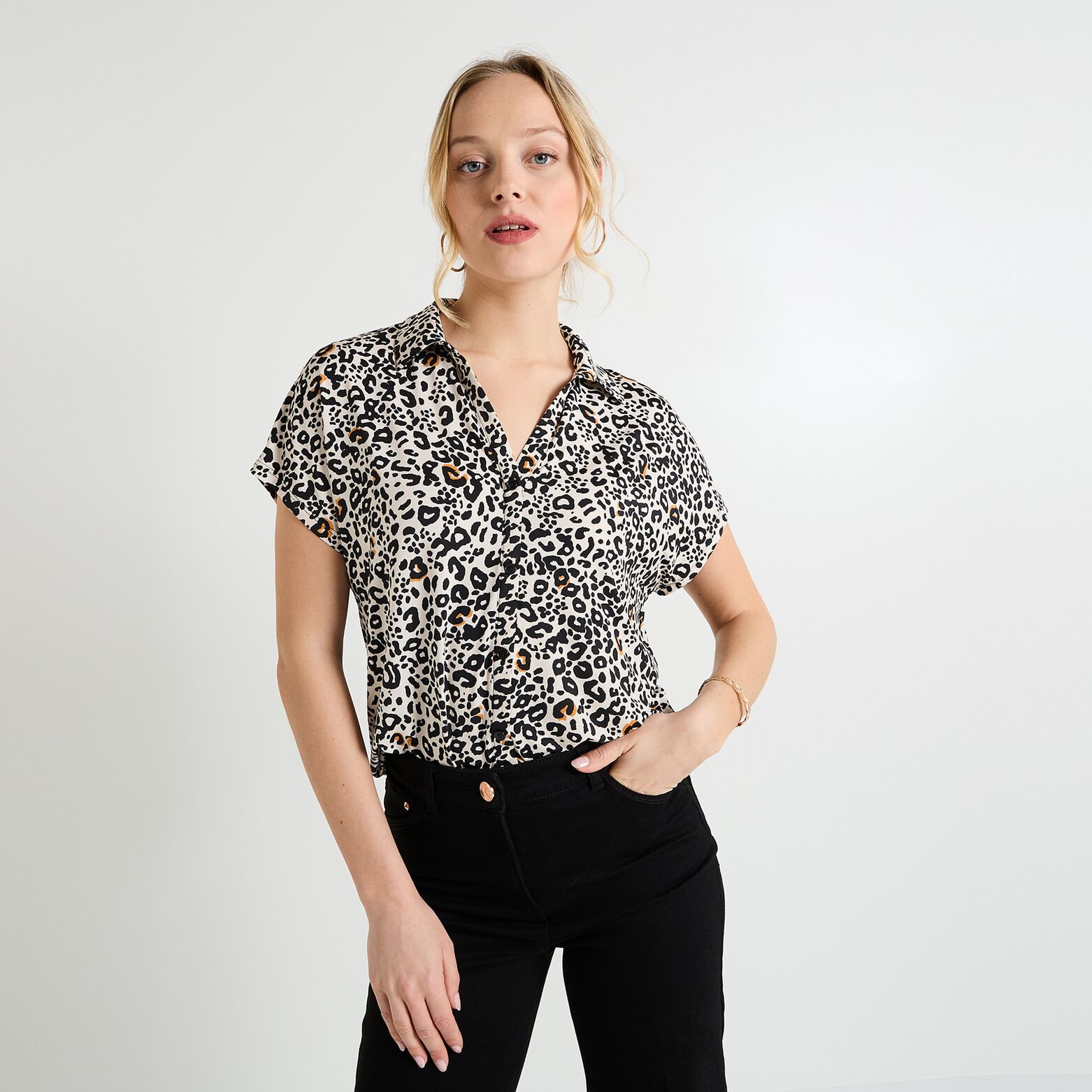 Chemise imprimé léopard femme