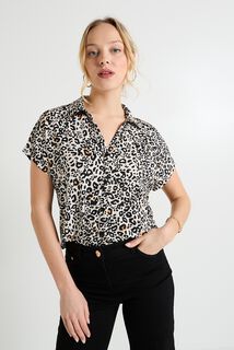 Chemise imprimé léopard femme
