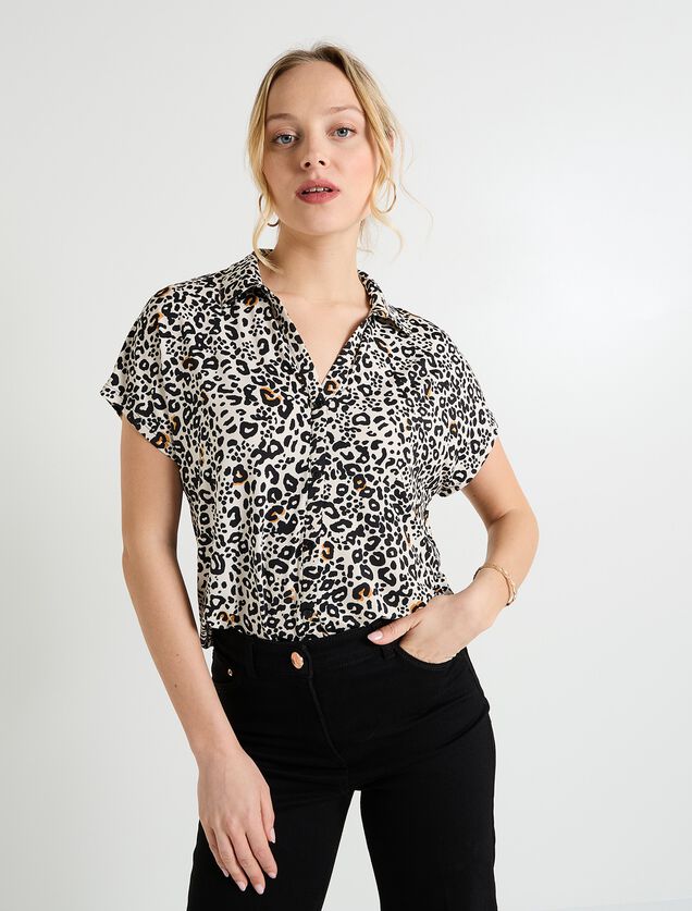 Chemise imprimé léopard femme