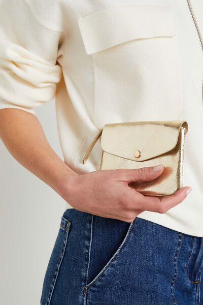 Porte monnaie croûte de cuir femme