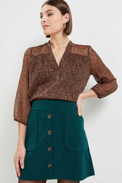 Blouse imprimé léopard femme