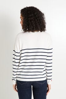 Pull rayé à manches longues femme