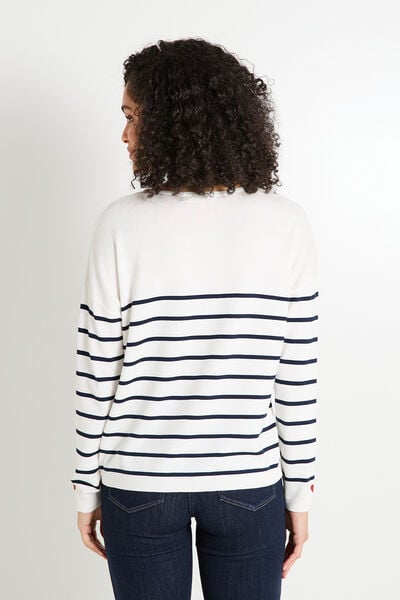 Pull rayé à manches longues femme