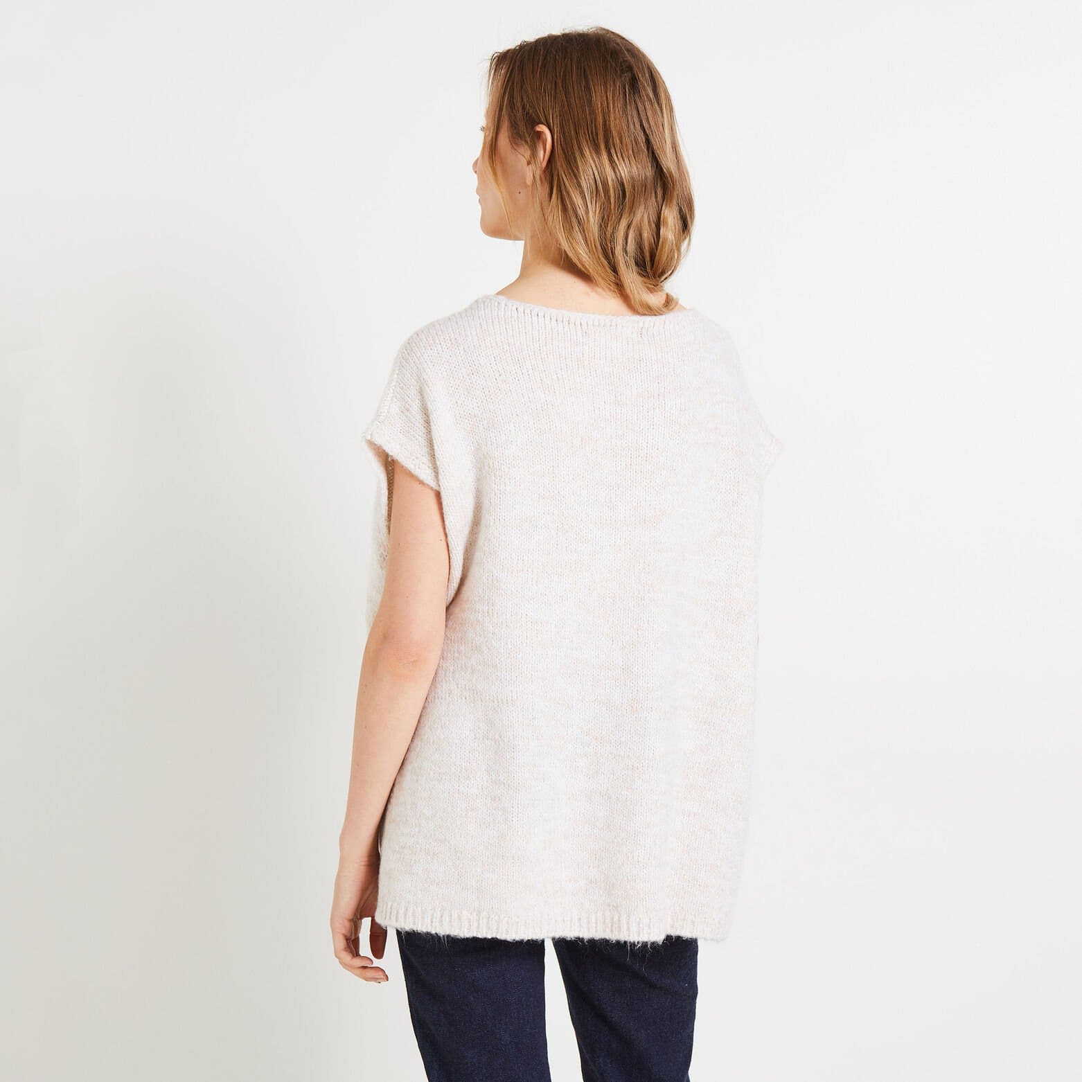 Pull loose sans manches femme