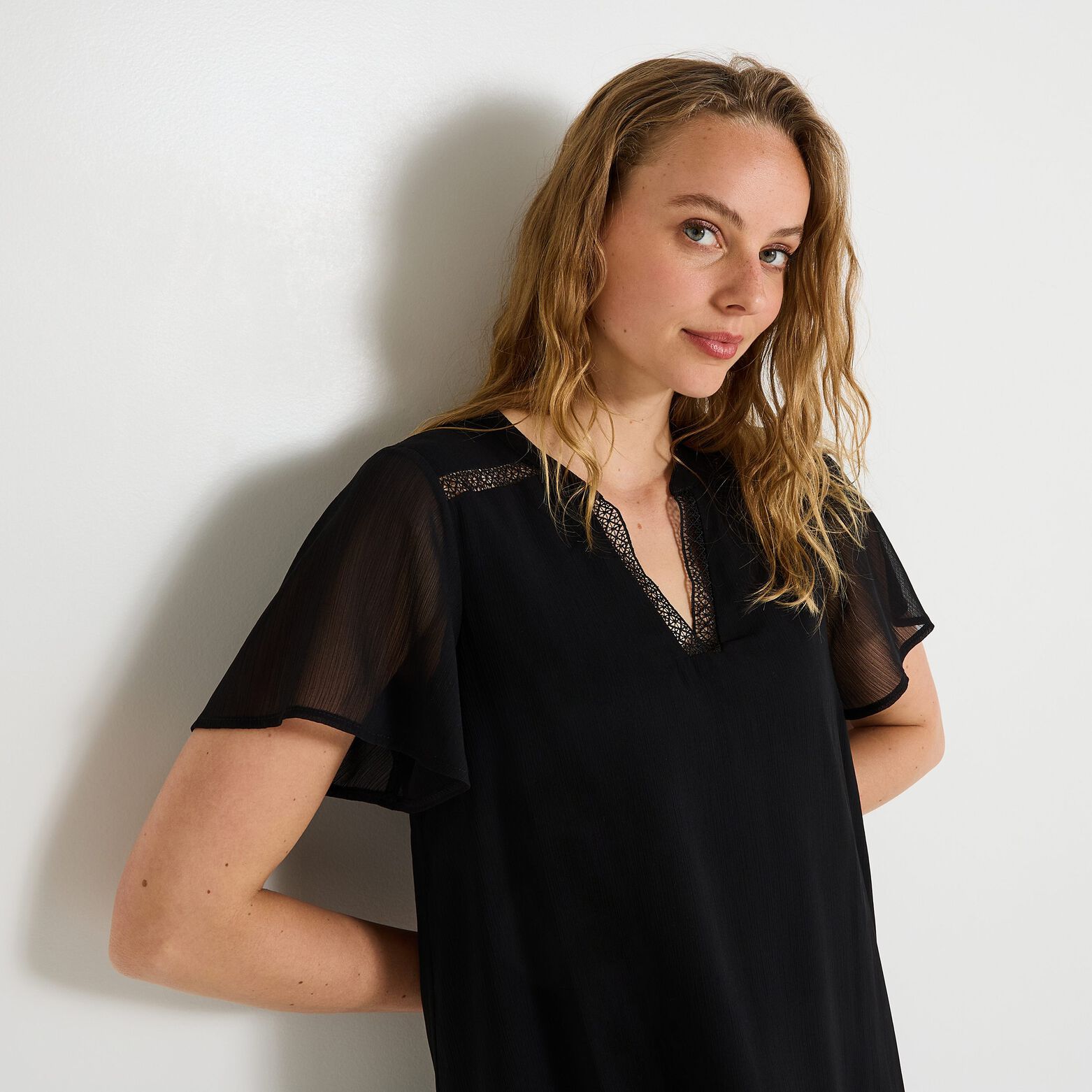 Robe col V femme