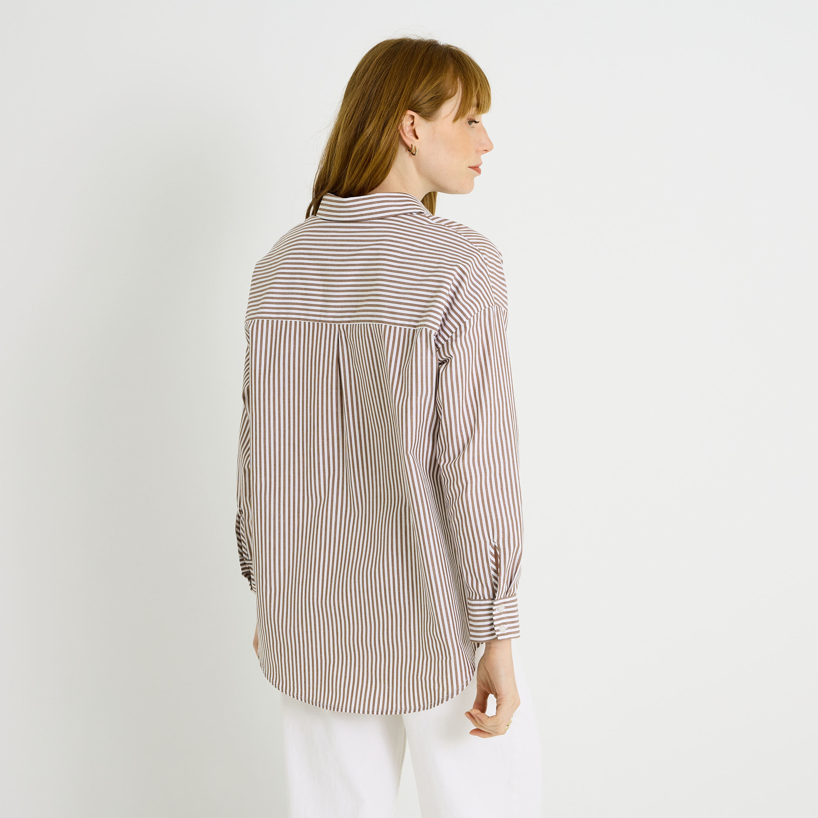 Chemise oversize &agrave; rayures femme
