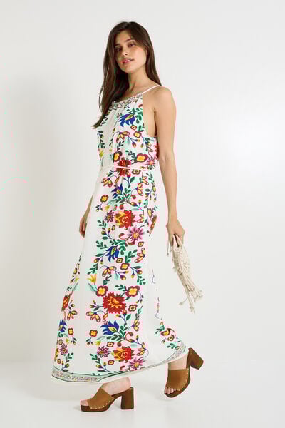 Robe longue à bretelles femme