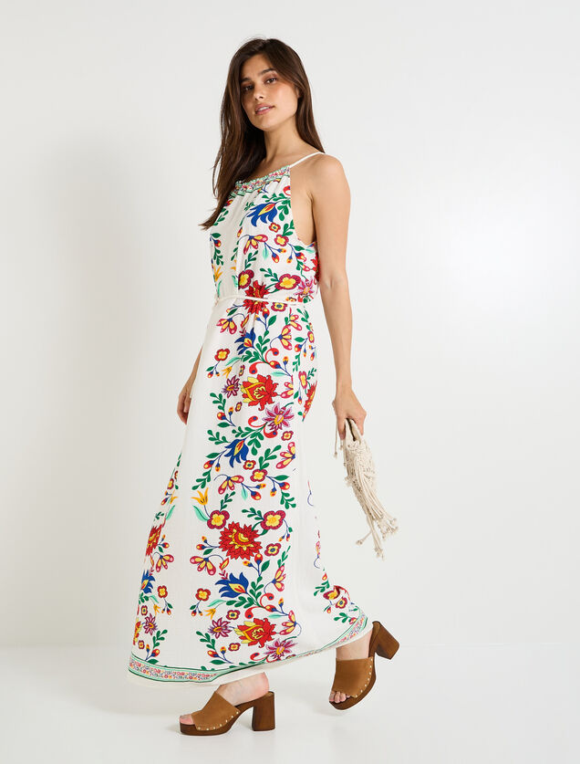 Robe longue à bretelles femme