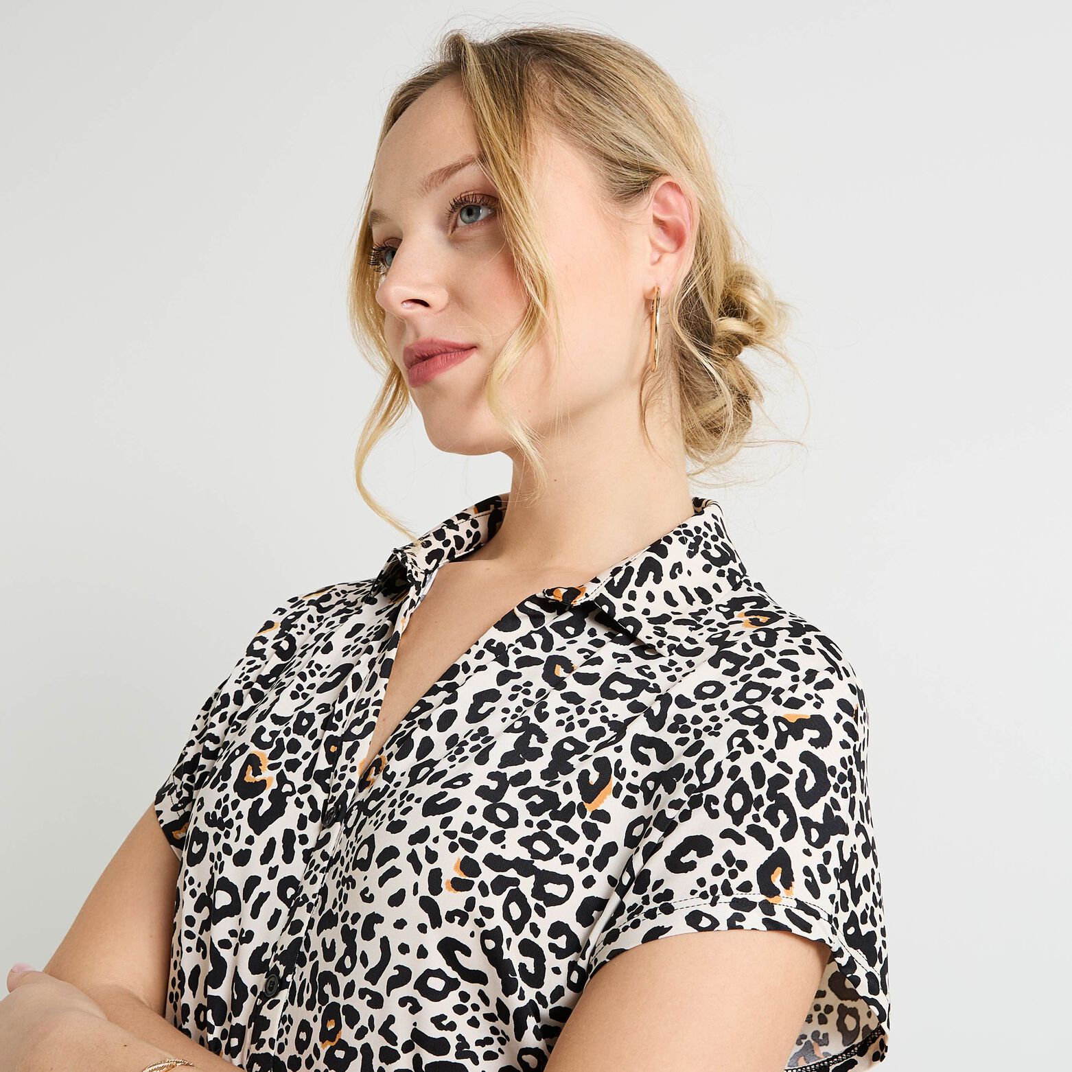 Chemise imprimé léopard femme