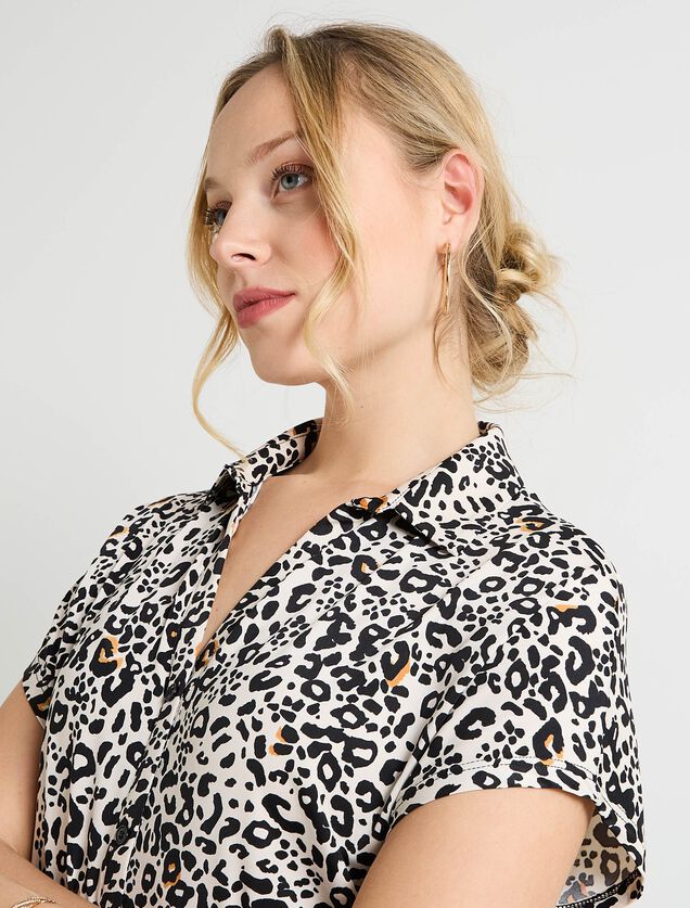Chemise imprimé léopard femme