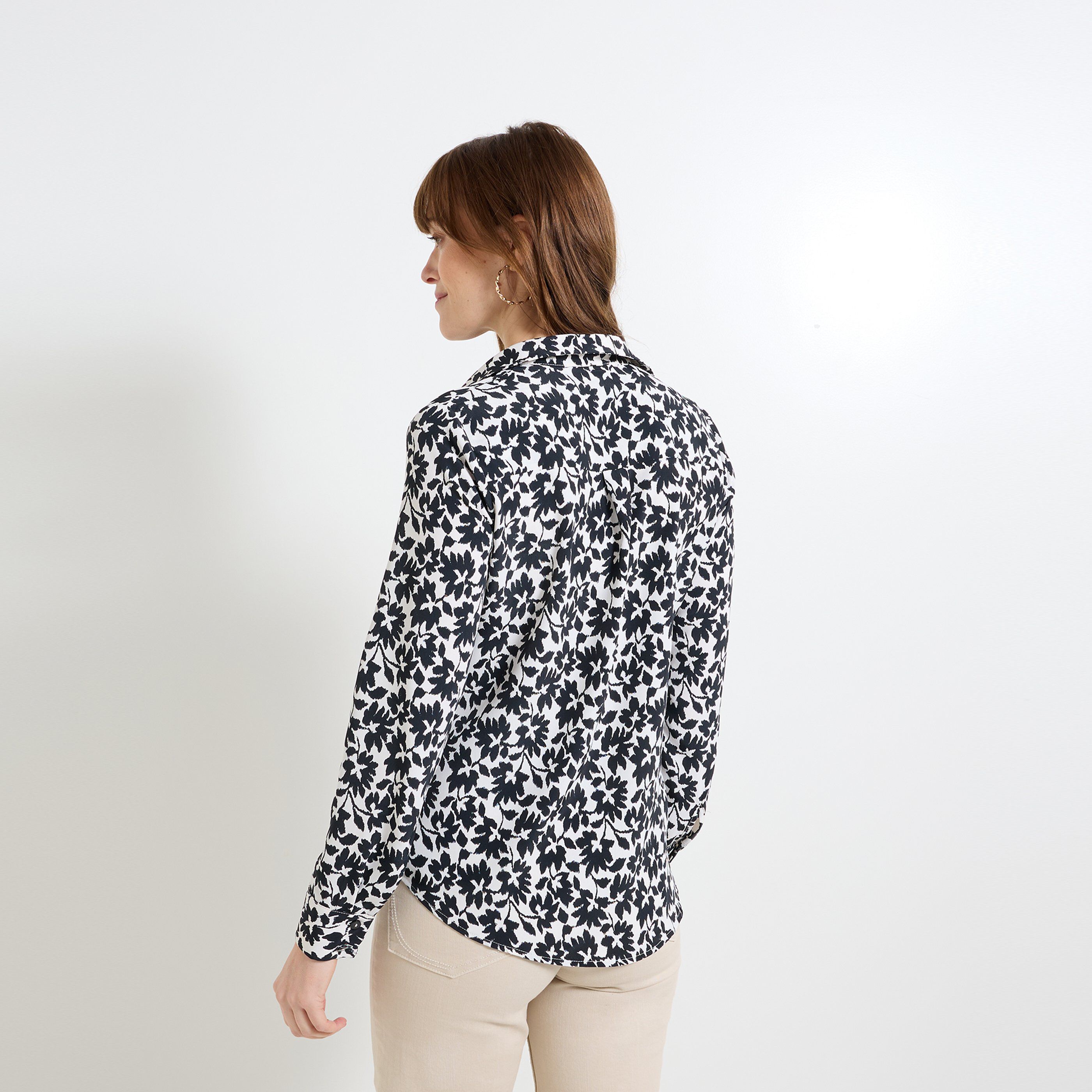 Chemise imprim&eacute; fleuri femme