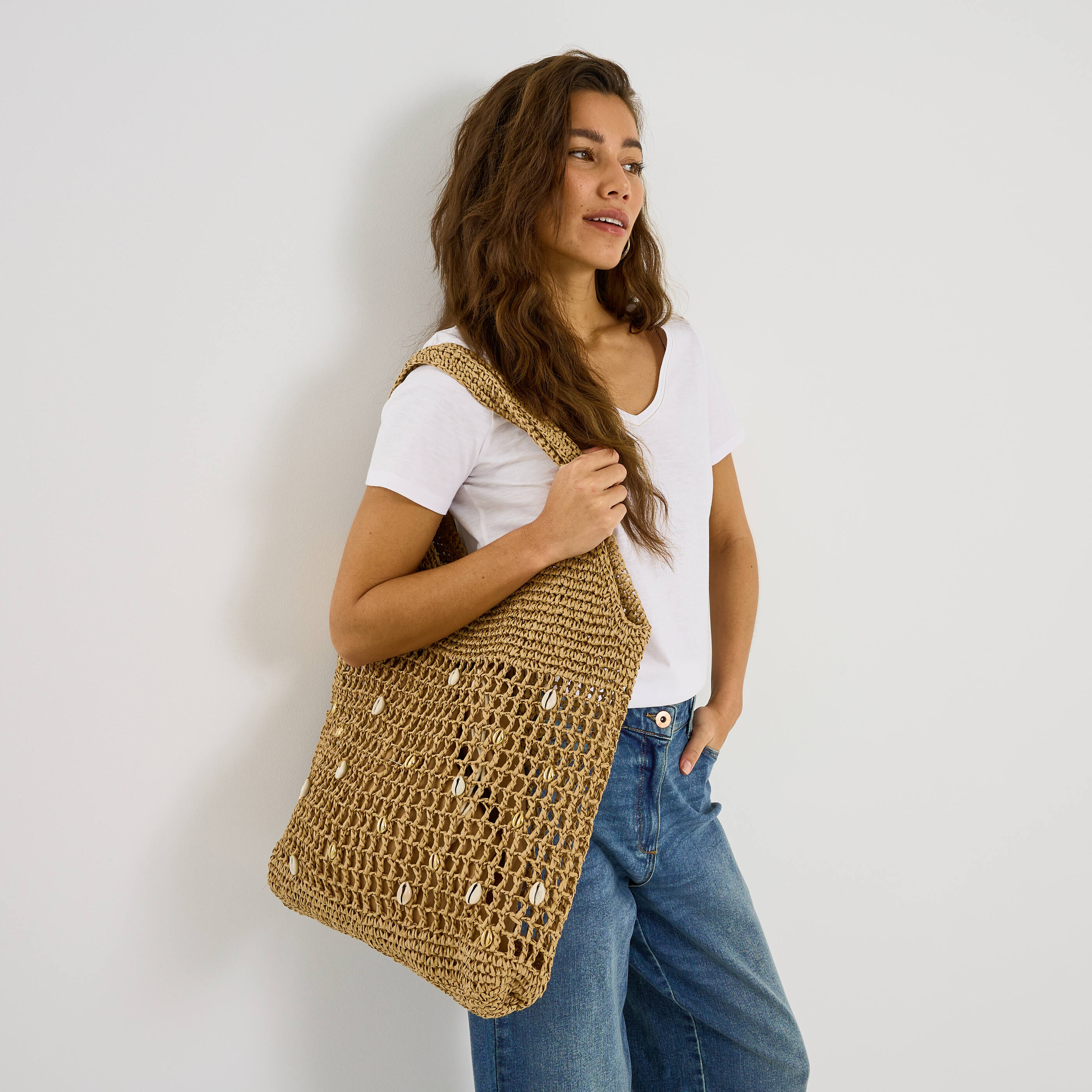 Sac panier petits coquillages femme