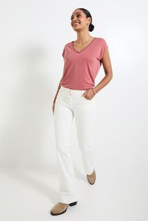 T-shirt col V femme