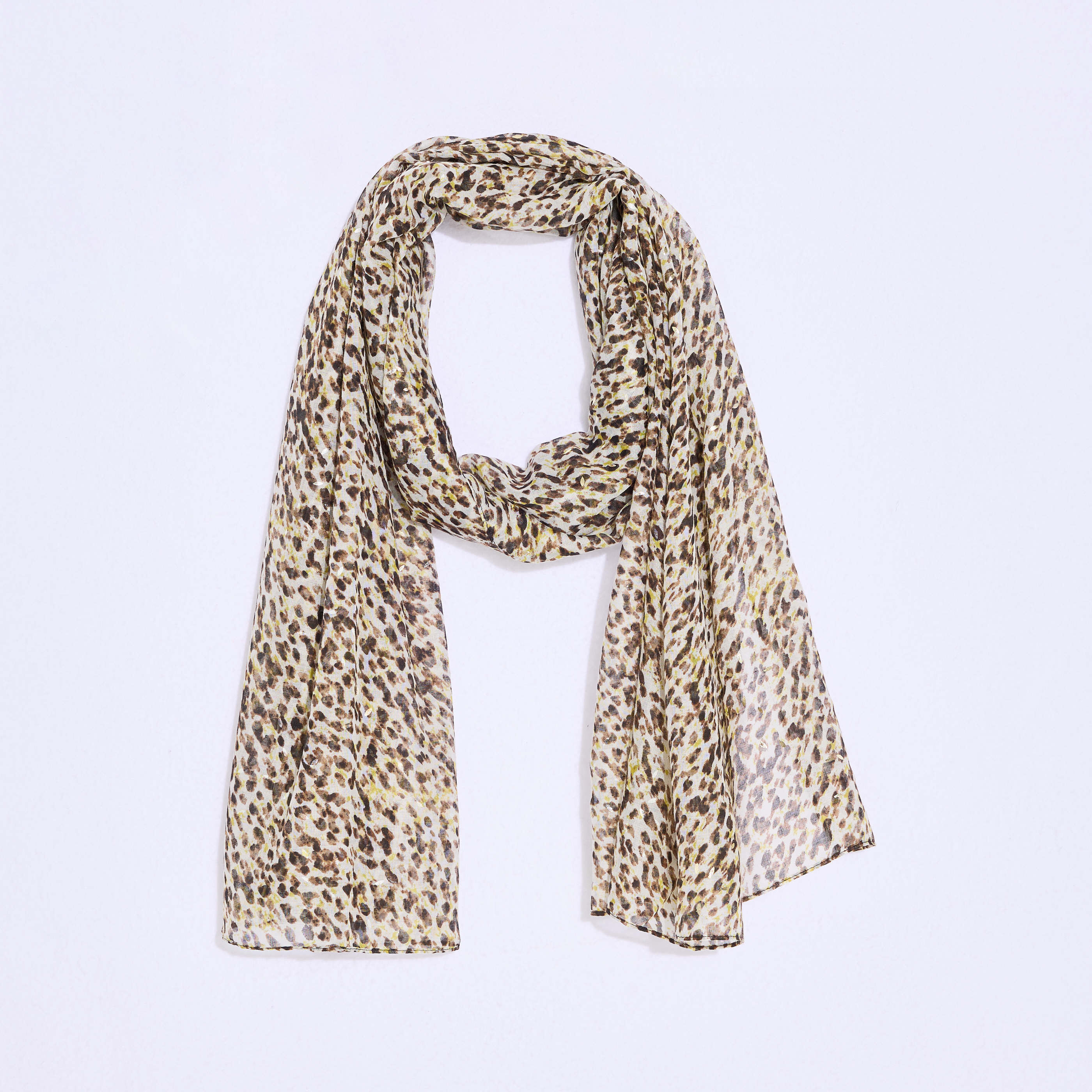 Foulard imprim&eacute; l&eacute;opard femme