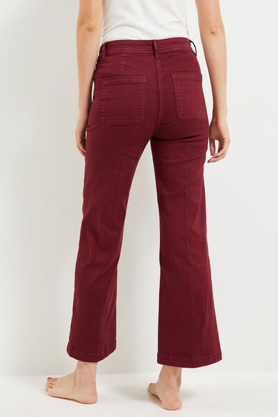 Pantalon flare raccourci femme