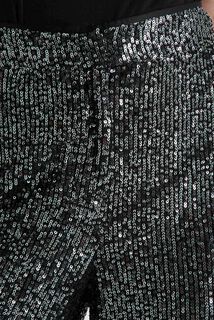 Pantalon large à sequins femme