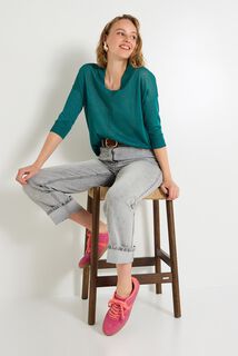 Pull col V femme