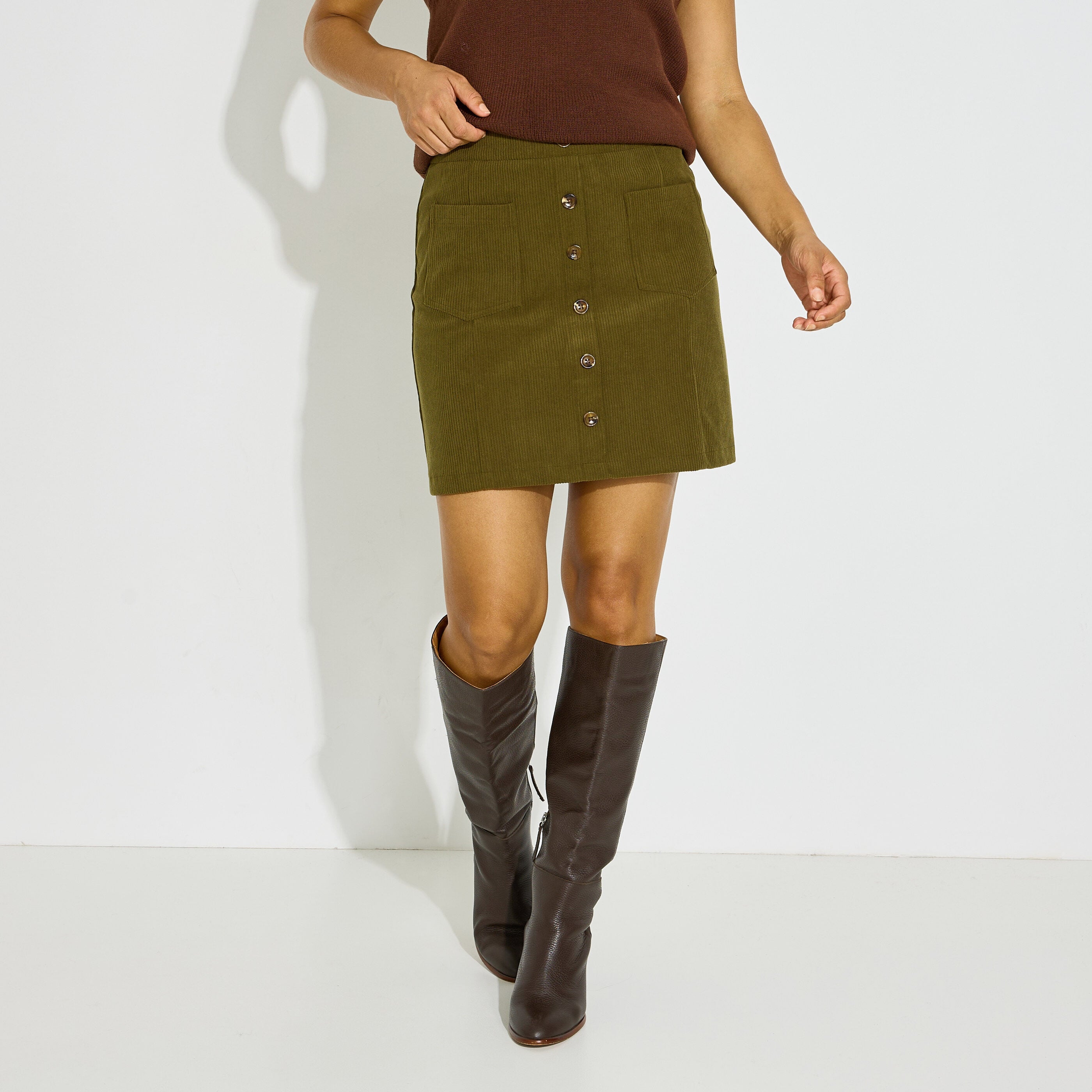 Jupe courte en velours femme