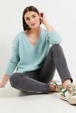 Pull fluffy col V femme